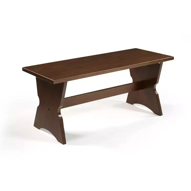 3pc Colby L Shaped Bench and Backless Nook Dining Set Brown - Linon: Wood Frame, 5-Seater, Trestle Base