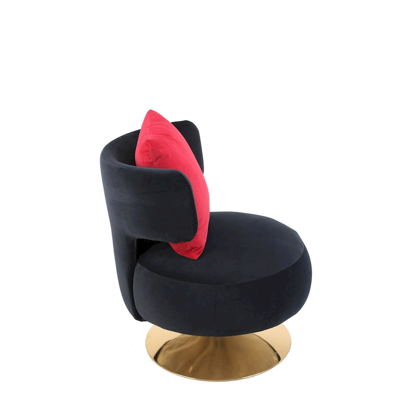 Fabric Swivel Round Barrel Chair