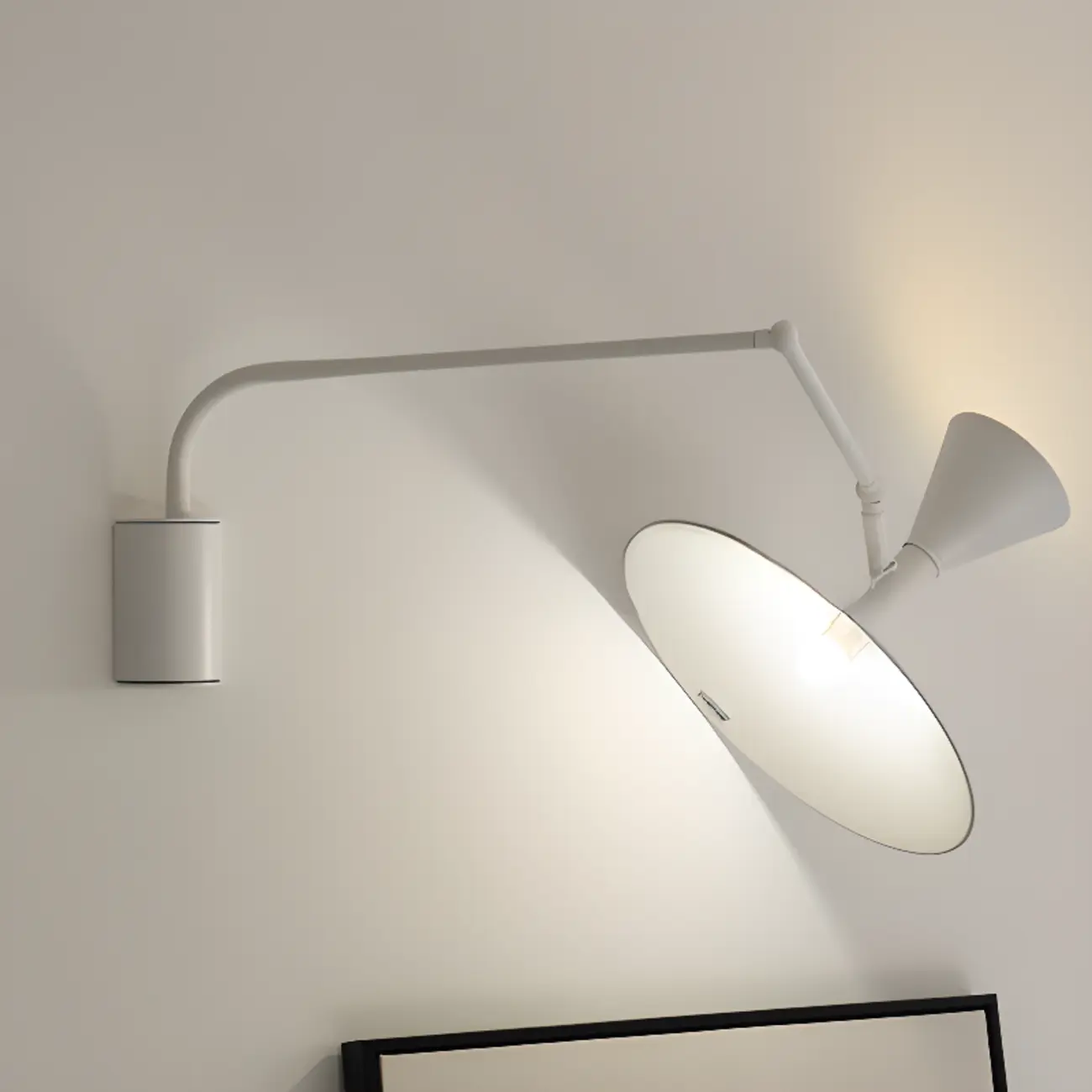 Modern White Plug-In Adjustable Wall Sconce in 2-Light
