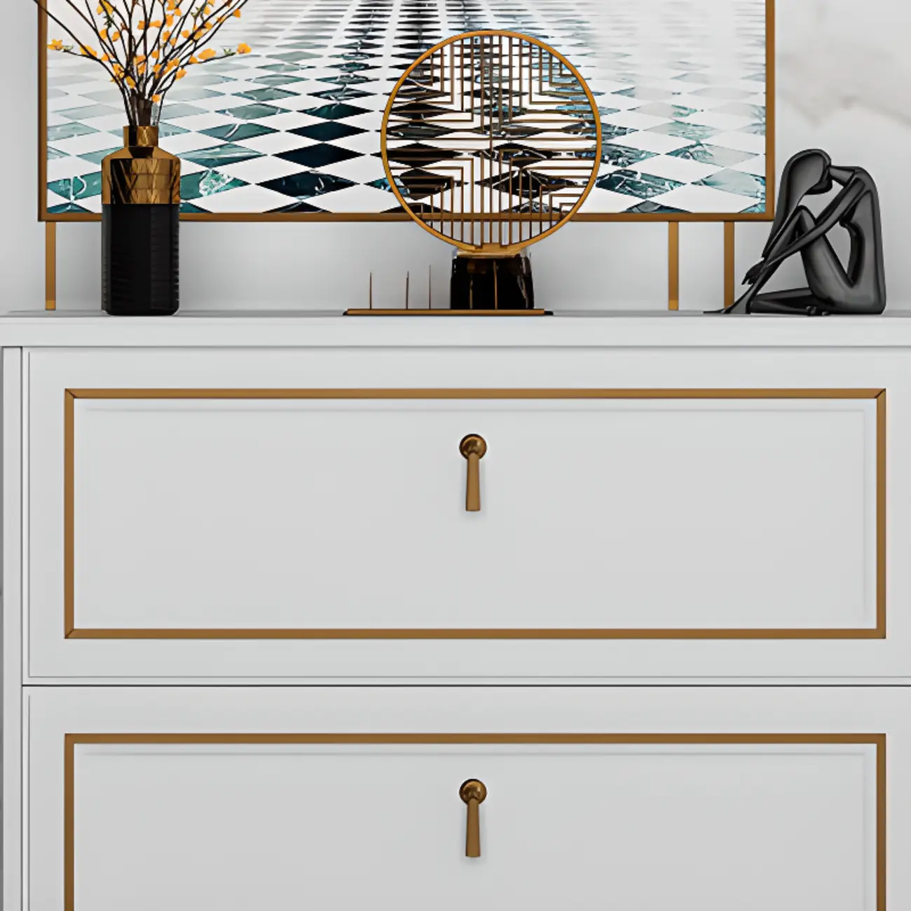 Grey Wooden Drop Front Shoe Cabinet with Adjustable Shelves