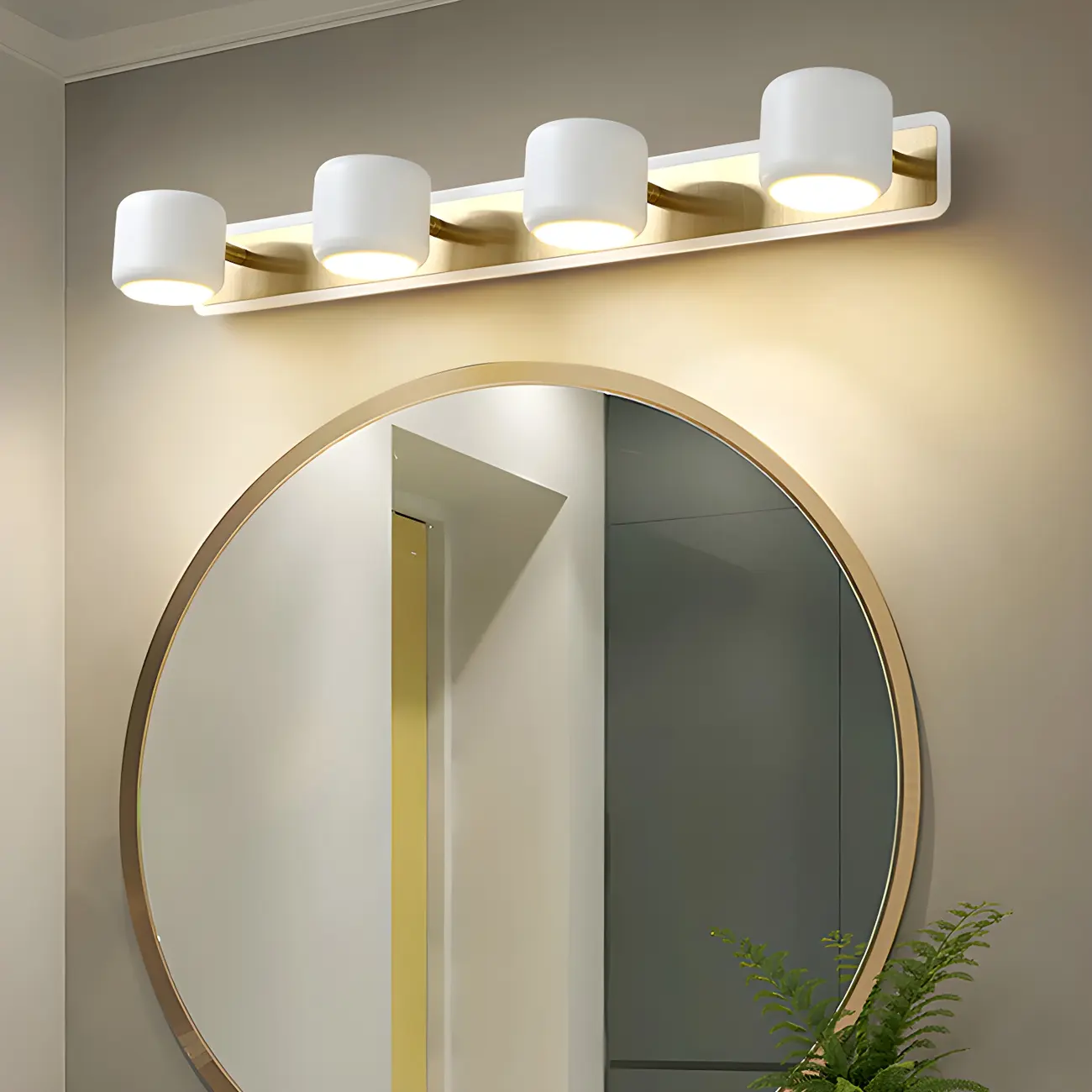 Modern Aluminum Cylinder Warm LED Bathroom Vanity Light