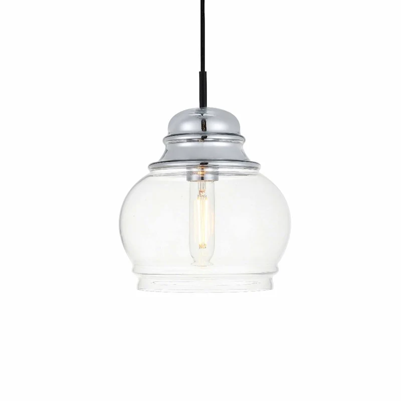 Elegant Lighting Kenna Single Light 8  Wide Mini Pendant with Clear