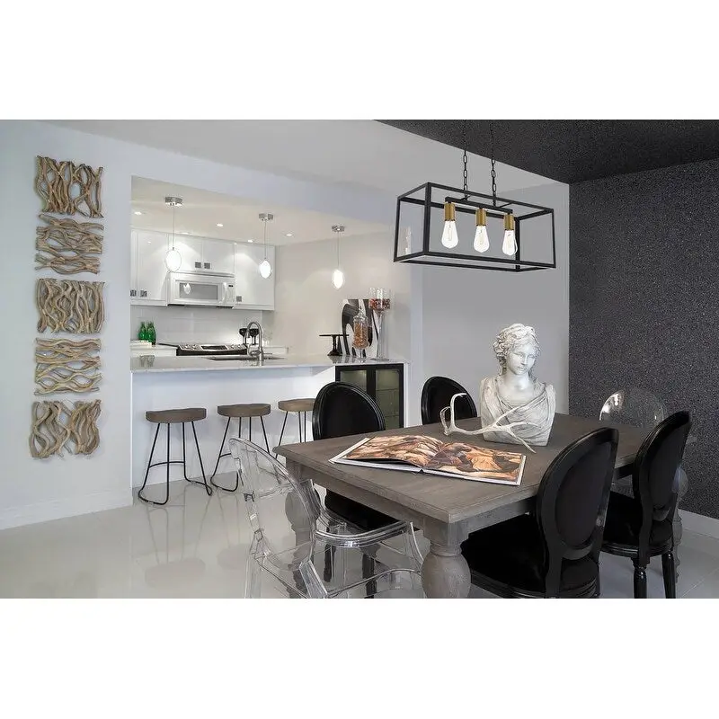 Resolute 3 light black Pendant