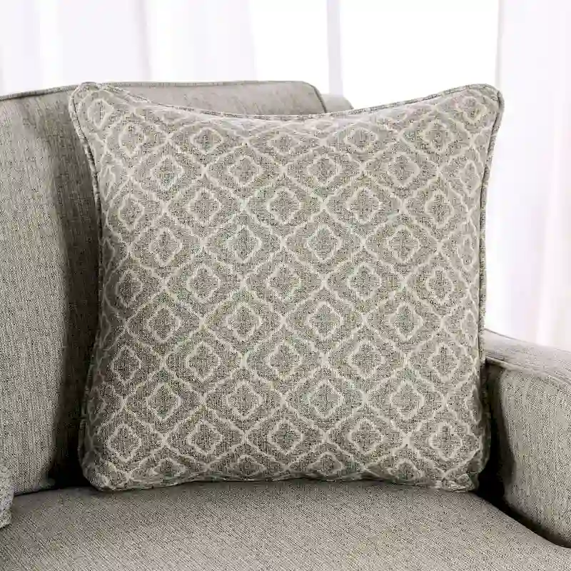Ruwa Transitional Grey Fabric Sofa with Accent Pillows by Furniture of America