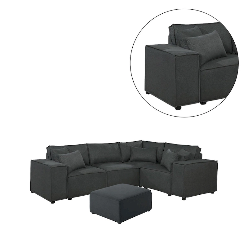 Modular Sectional Sofa with Ottoman