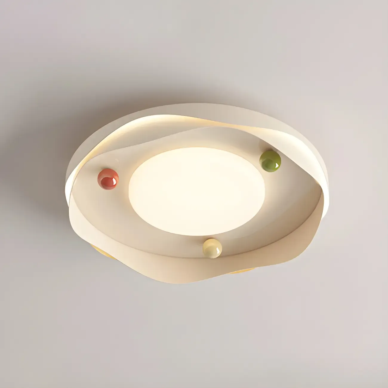 White Round Chic LED Dimmable Flush Mount Ceiling Light