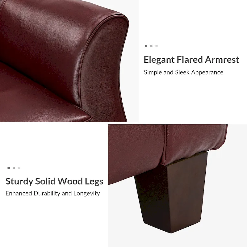 Sandra 81.5 Classic Genuine Leather Sofa With Solid Wood Legs By HULALA HOME