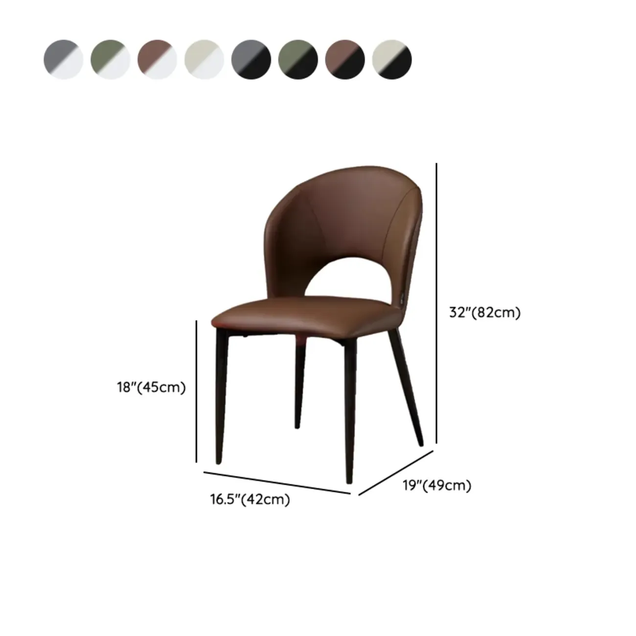 Mid Century Modern Dining Room Chairs Curved Back Faux Leather
