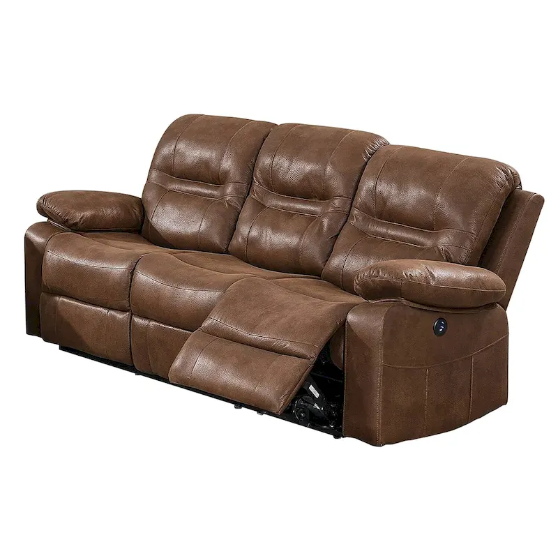 Breathable Leatherette Power Sofa