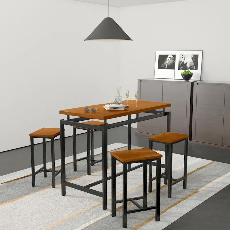 Mieres Modern Farmhouse Counter Height Pub 5-piece Dining Set