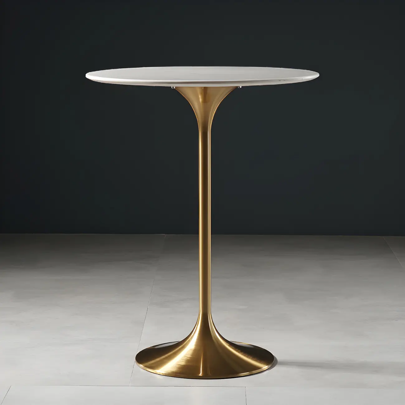 Glam Round Tall Bistro Table Pedestal Base Bar Table