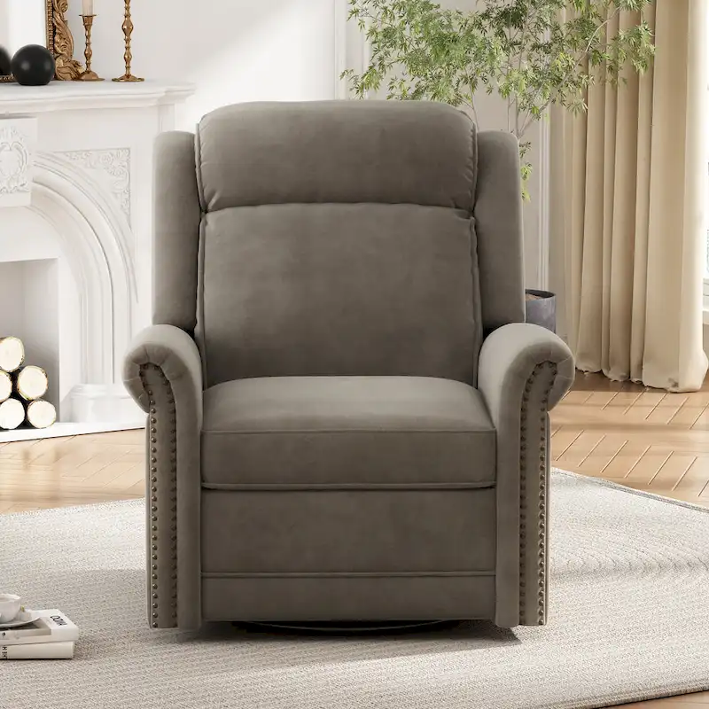 Marloo Modern Swivel Velvet Recliner Chair by Christopher Knight Home
