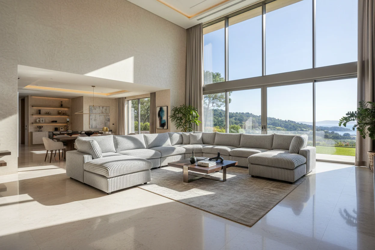 157.48 Modular Sectional Sofa Couch, Modern Deep Seat Sleeper Sofa for Living Room