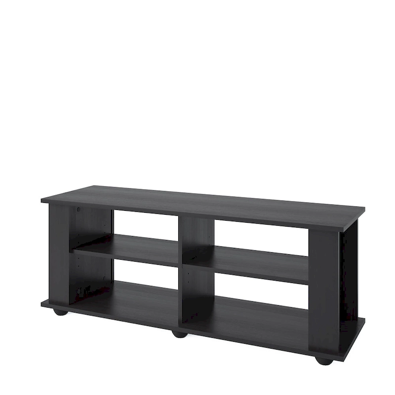 Black TV Stand, accommodates TVs up to 55 or 75