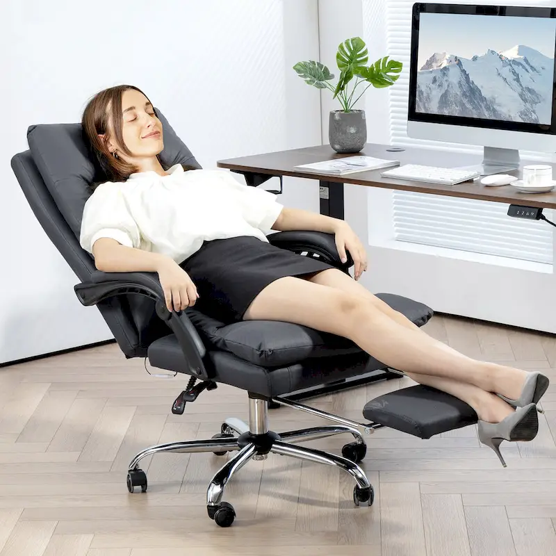 Vinsetto Microfibre Vibration Heated Reclining Massage Office Chair