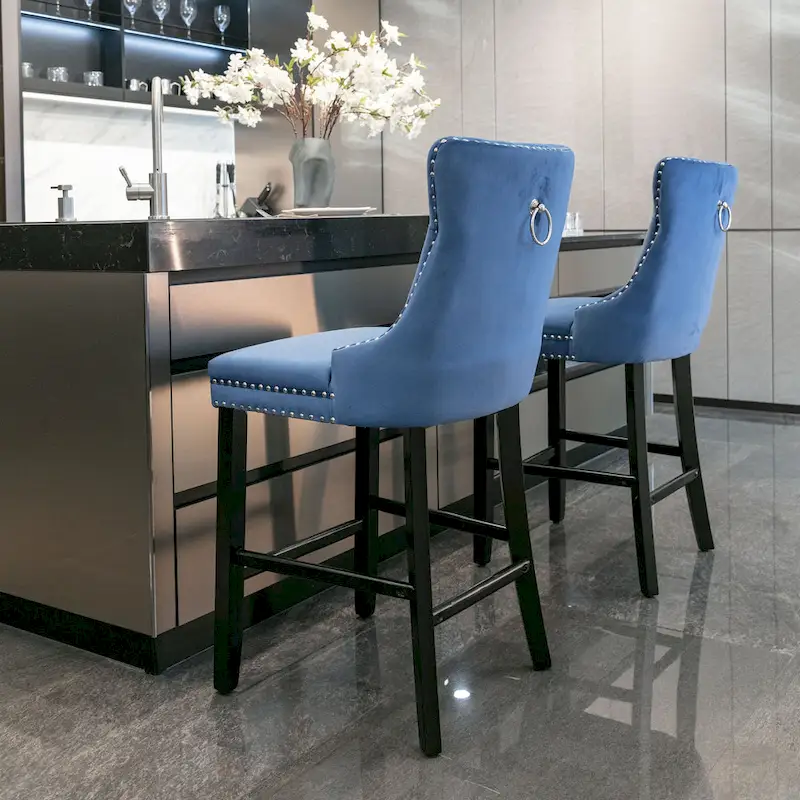 Velvet Upholstered Barstools
