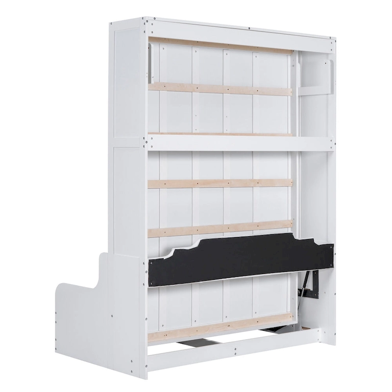 White Modern Queen Murphy Bed with Cushion