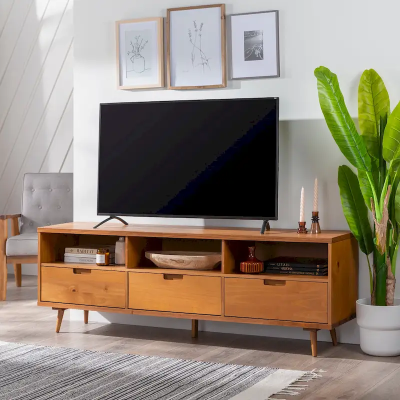 Middlebrook Alby 70-inch Mid-Century Solid Wood TV Stand