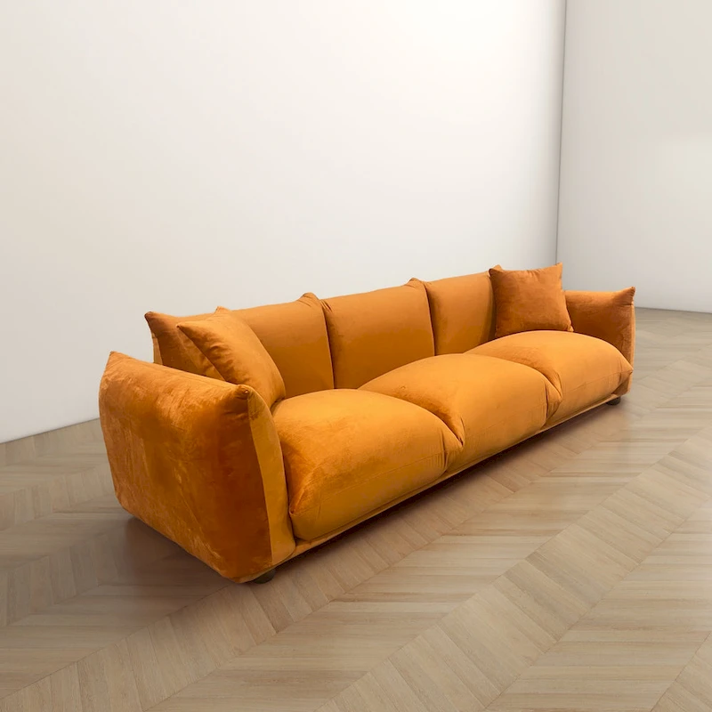 Arten Mid-Century Modern Luxury Boucle/Velvet Couch