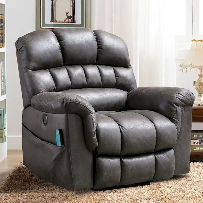 Ebello Microsuede Power Lift Recliner Sofa with Massage Chair