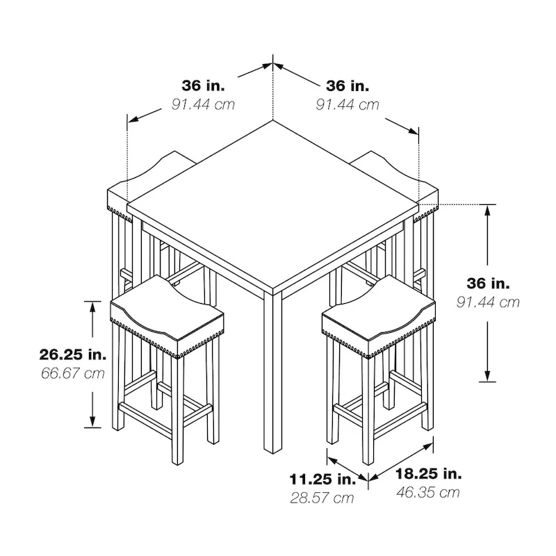 Celina 5-Piece Counter Height Set