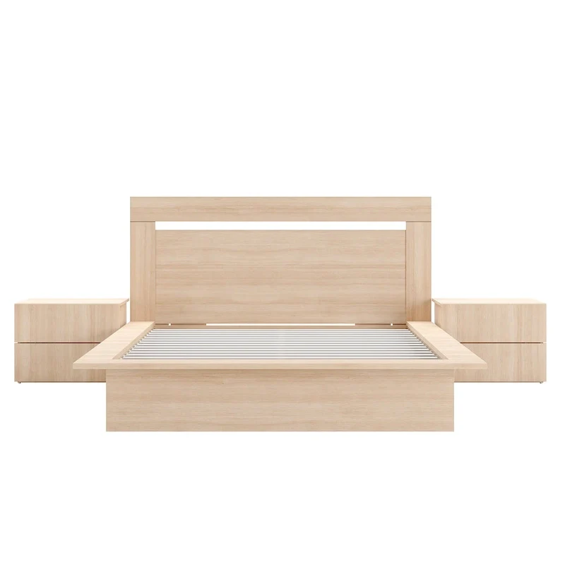 Malibu 4-Piece Bedroom Set with Bed, Headboard, and 2 Nightstands