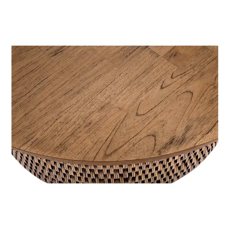Kamari Rattan Coffee Table & Side/End Table w/ Wood Top