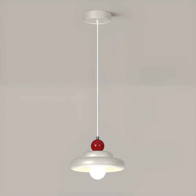 Modern Milk White Geometric Metal Pendant Light