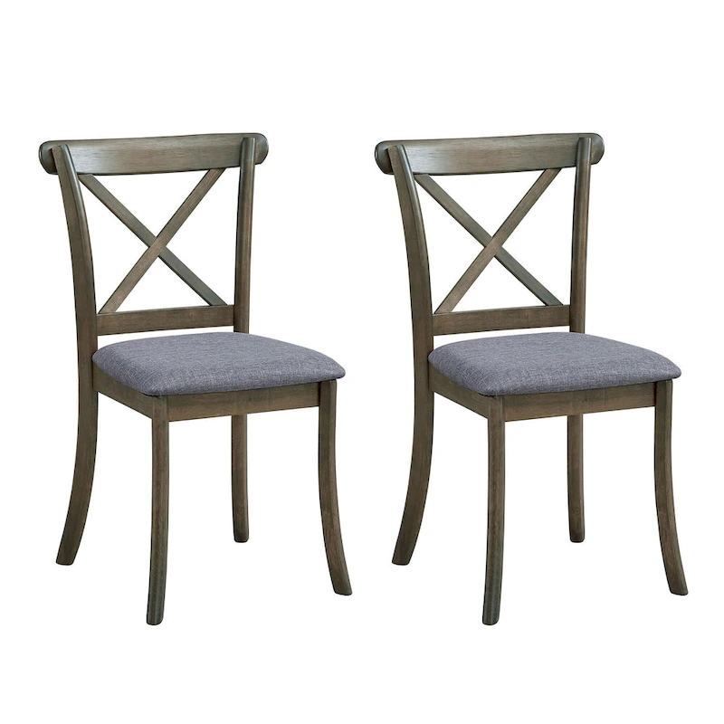 Wooden X Back Dining Chairs Set of 2