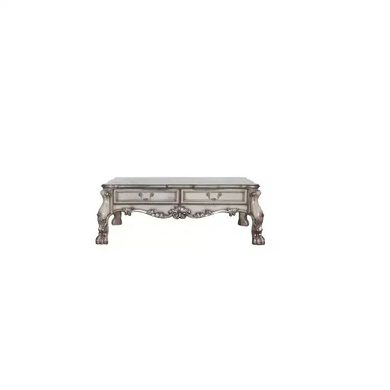 57" Dresden Coffee Table Vintage Bone White - Acme Furniture