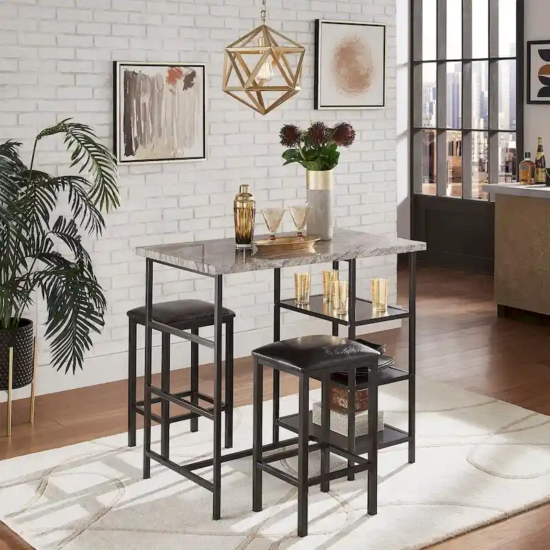 Ainsley Faux Marble Counter Height 3-piece Dining Set by iNSPIRE Q Modern