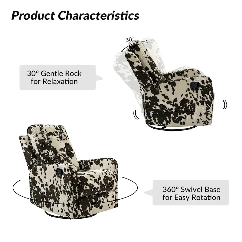 Manual Swivel Recliner with Tufted Back Set of 2