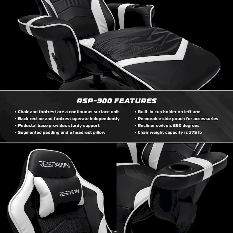 RESPAWN 900 Gaming Recliner - Reclining Gaming Chair with Footrest, Gaming Chair Recliner