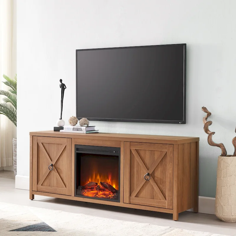 Granger 58 TV Stand with Log Fireplace Insert