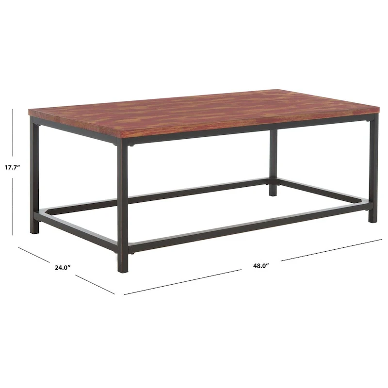 SAFAVIEH Aino Reclamined Wood Finish Coffee Table - 48 x 24 x 17.7 - 48Wx24Dx18H