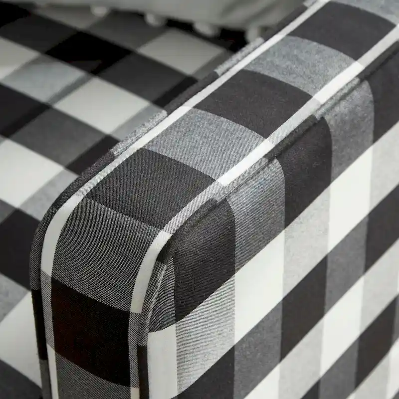Ada Black and White Buffalo Check Plaid Accent Chair by iNSPIRE Q Classic