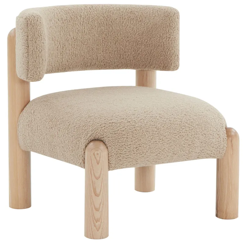 Faux Shearling Accent Chair - 26 In. W x 26 In. D x 28 In. H