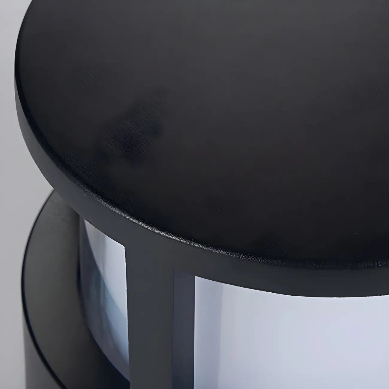 Black Metal Cylinder Wired Post Cap Light