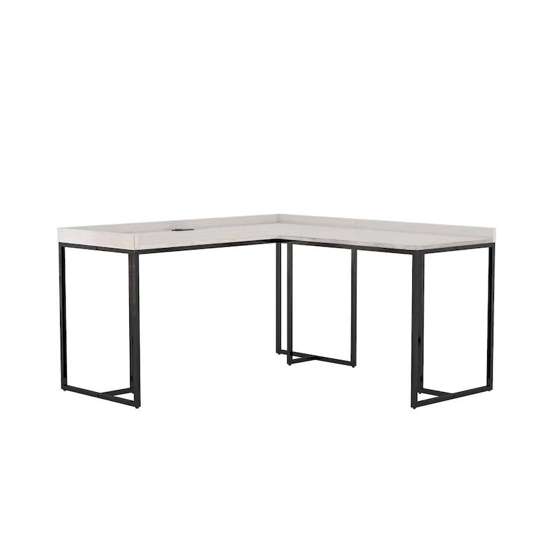 Magnus Industrial 59-inch Metal L-Shape Computer Desk with USB by Furniture of America