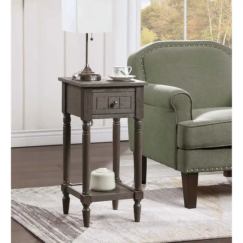 Convenience Concepts French Country Khloe 1 Drawer Accent Table with Shelf