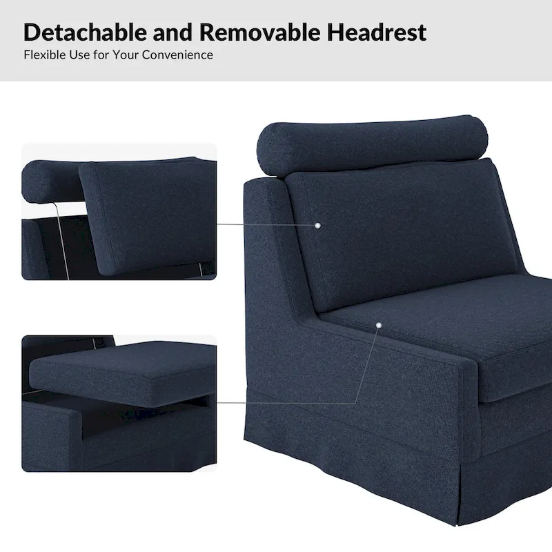 Anne 45 W Modern Slipcovered Chair with Ottoman by HULALA HOME