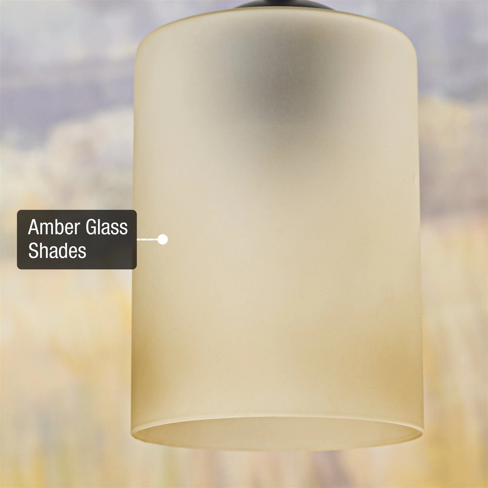 Villa 6 Amber Glass Shades / Replacement Glass, 3-Pack