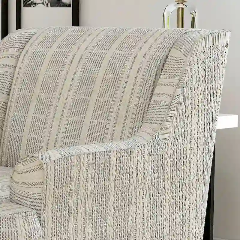 Binick Transitional Multi-color Chenille Stripe Pattern Armchair by Furniture of America