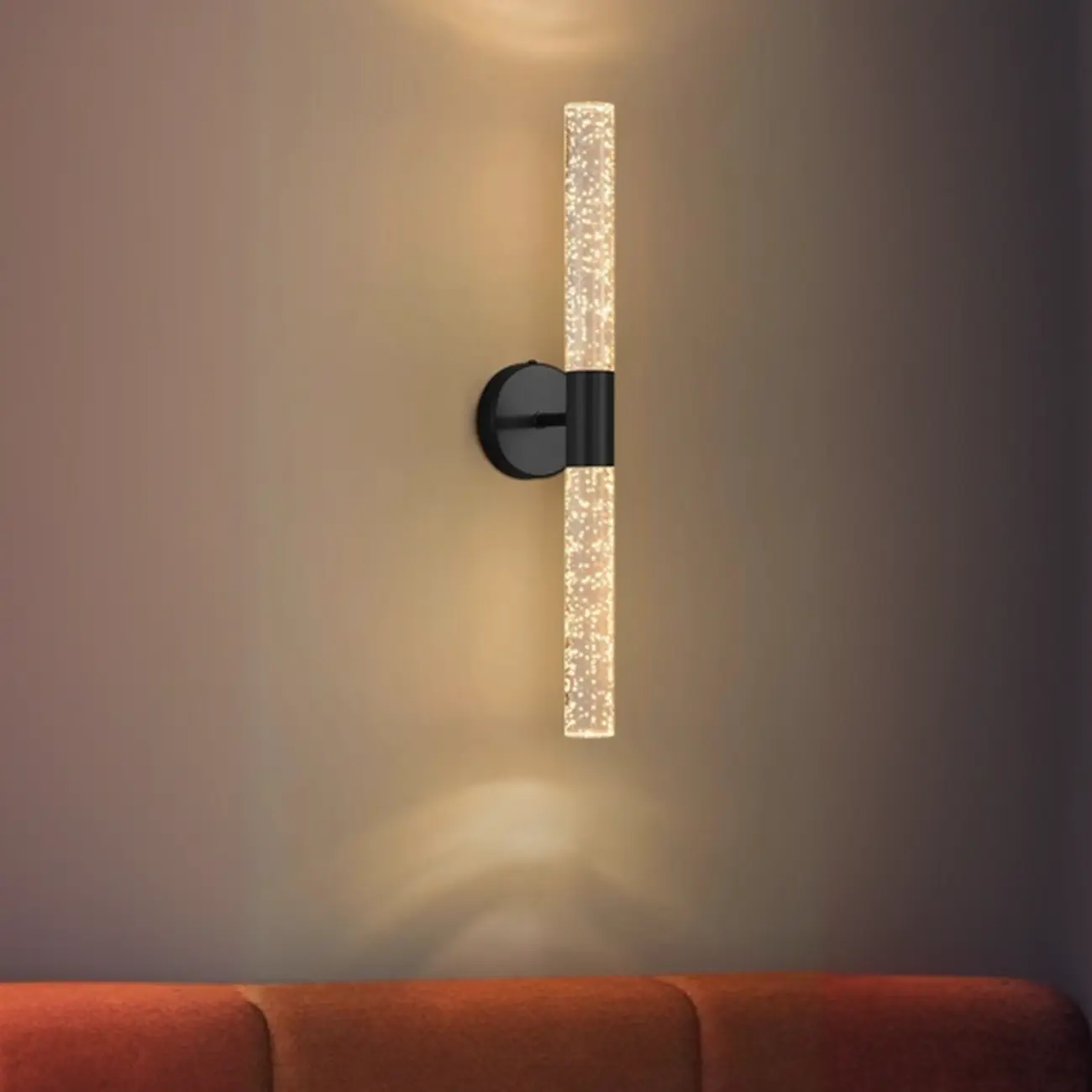 Modern 2-Light Acrylic Dreamy Cylinder Wall Sconce