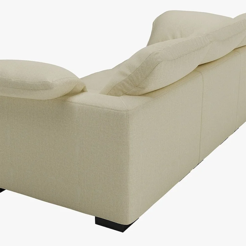 86.61  Modern Farmhouse Deep 3-Seater Sofa, Track Arm Couch, Linen Fabric Sofa