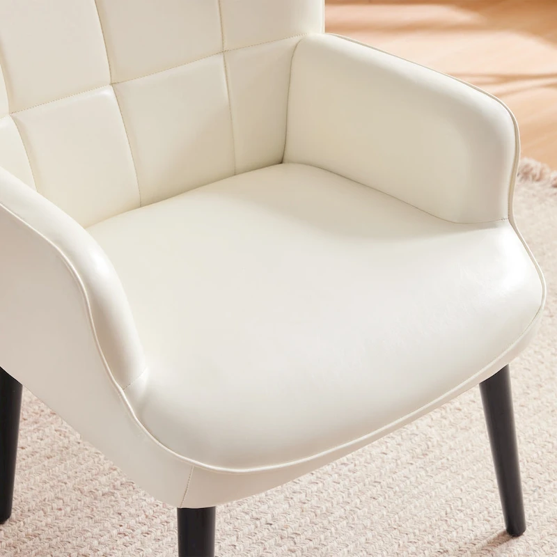 HUIMO High-back Accent Chair Modern Wing Back Chair-Faux Leather