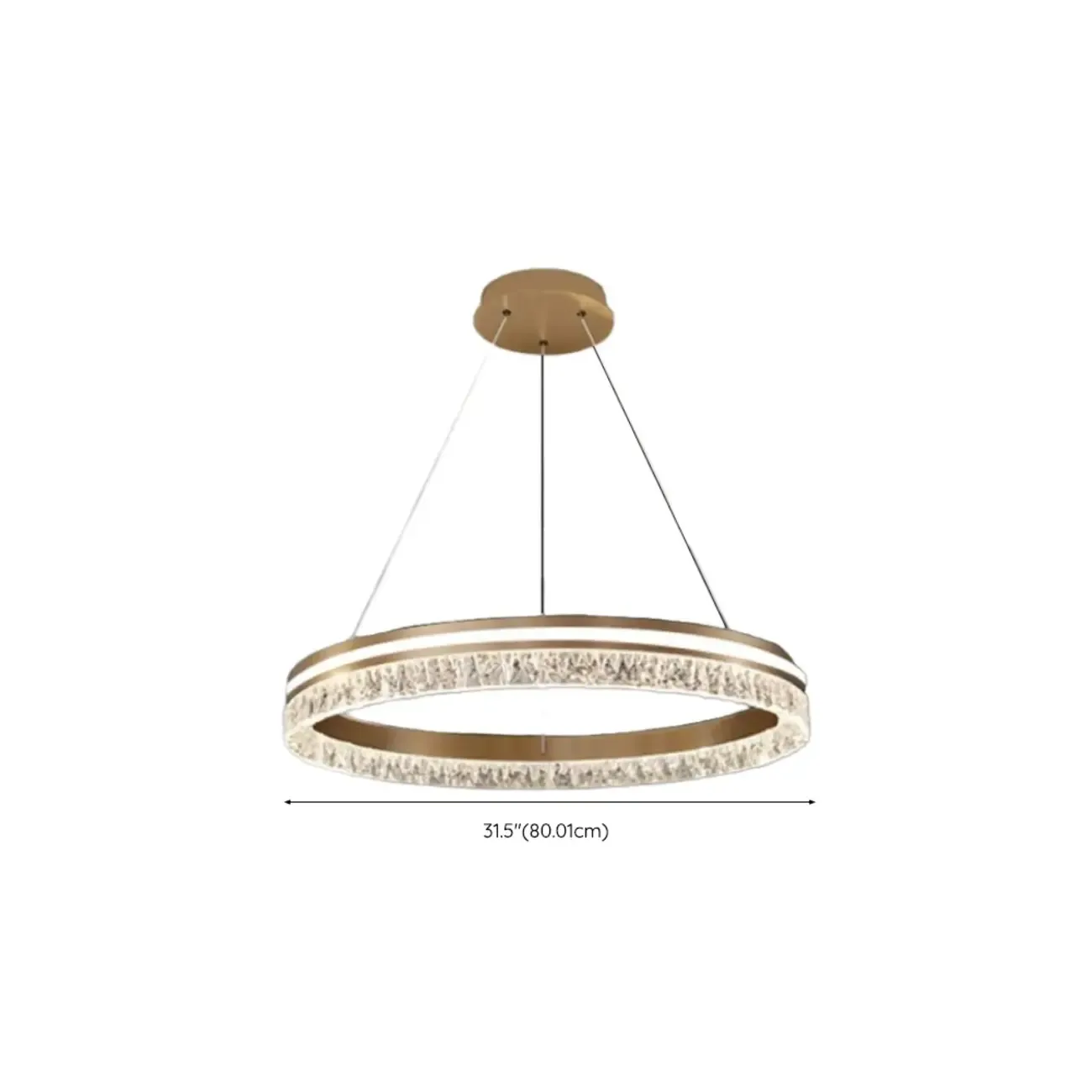 Modern LED Gold Circular Metal Chandelier
