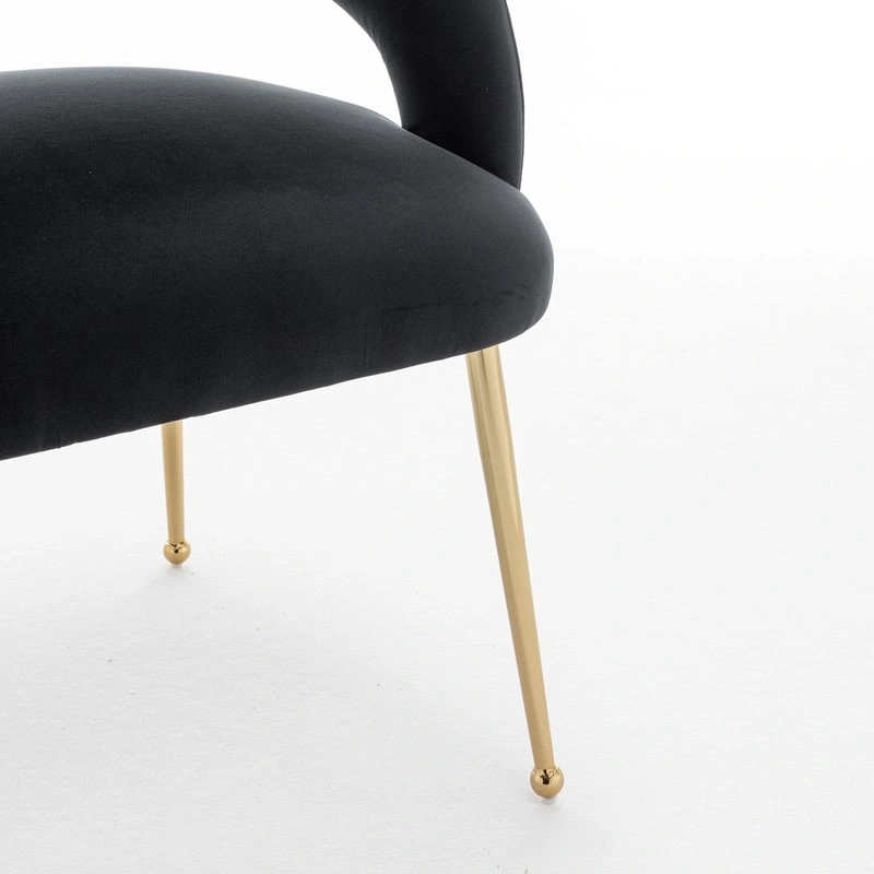 SEYNAR Mid Century Modern Velvet Upolstered Open-Back Dining Chair Set of 4