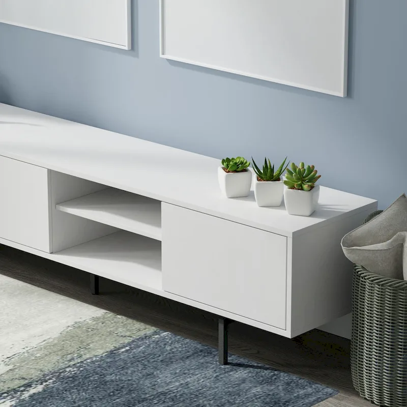 Glenwillow Home Atlas 78 x 20 Lowboy Mid-Century Modern TV Stand Console