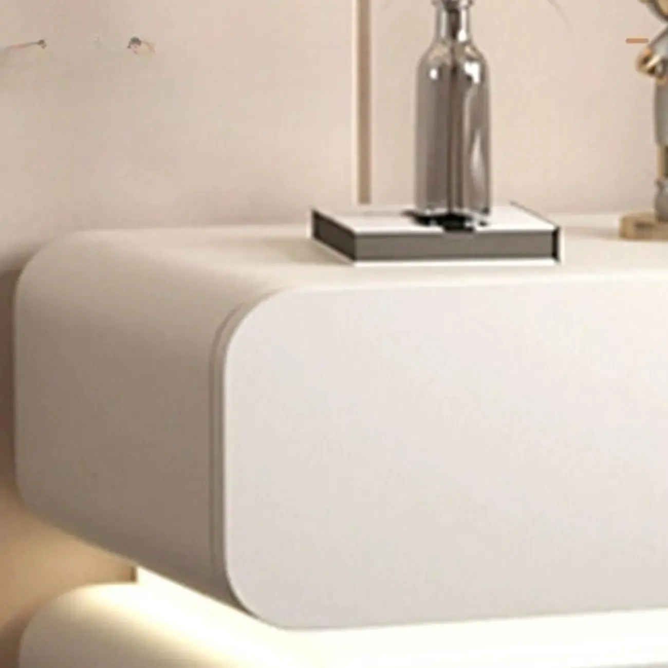 Modern Wood White Lighting 2-Drawer Nightstand